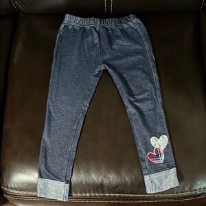Blue Jeggings with Heart Patch